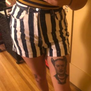 High waisted Striped shorts